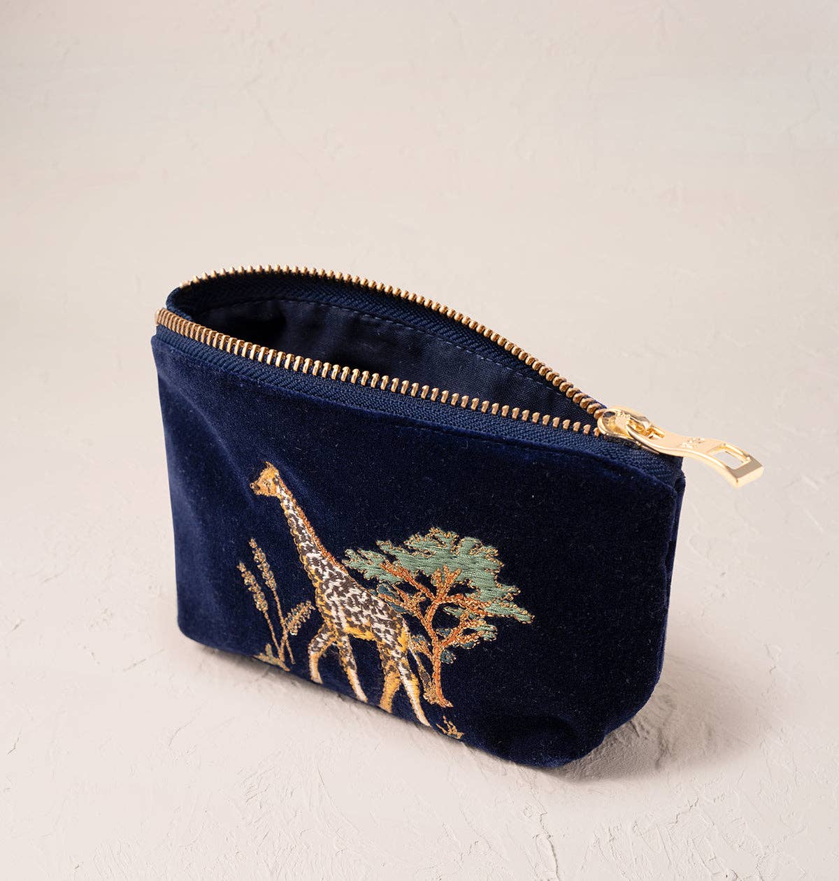 Giraffe Herd Navy Coin Purse