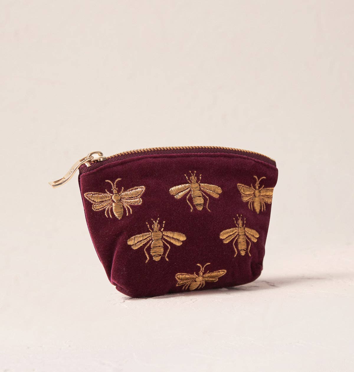 Elizabeth Scarlett Honey Bee Plum Coin Purse