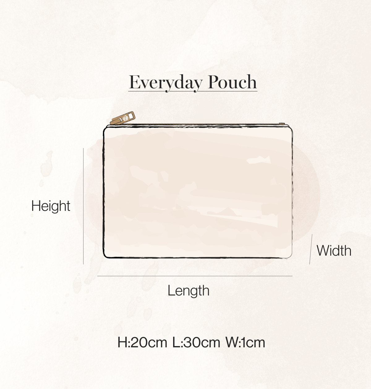Elizabeth Scarlett Gold Palm Everyday Pouch