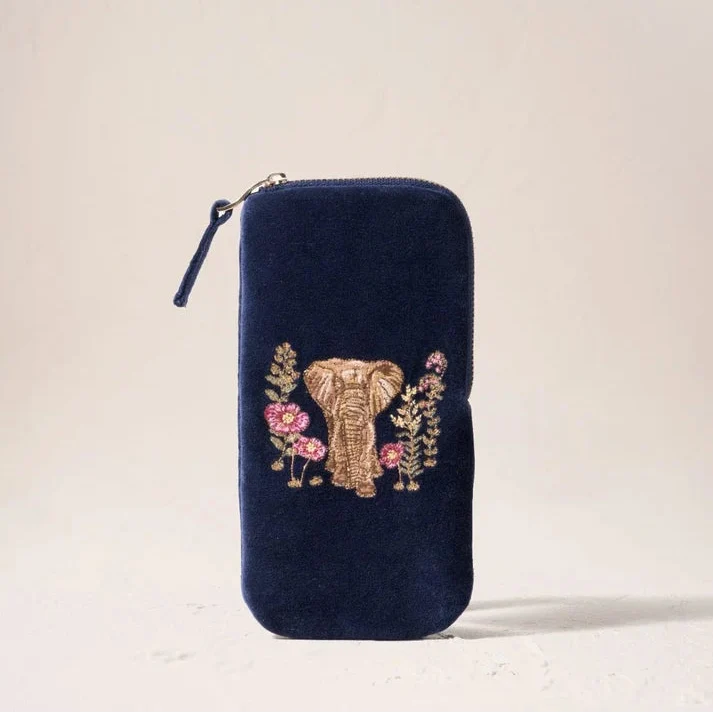 Elizabeth Scarlett - Botanical Elephant Velvet Glasses Case