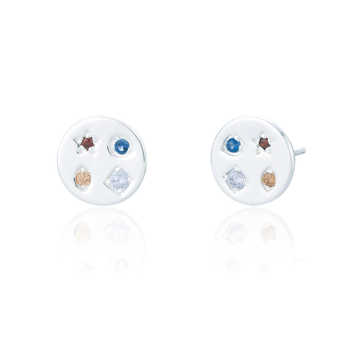 Sterling Silver Celeste Cookie Stud Earrings