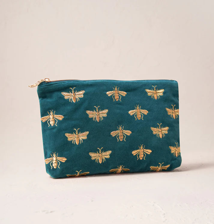 Elizabeth Scarlett Rich Blue Honey Bee Everyday Pouch