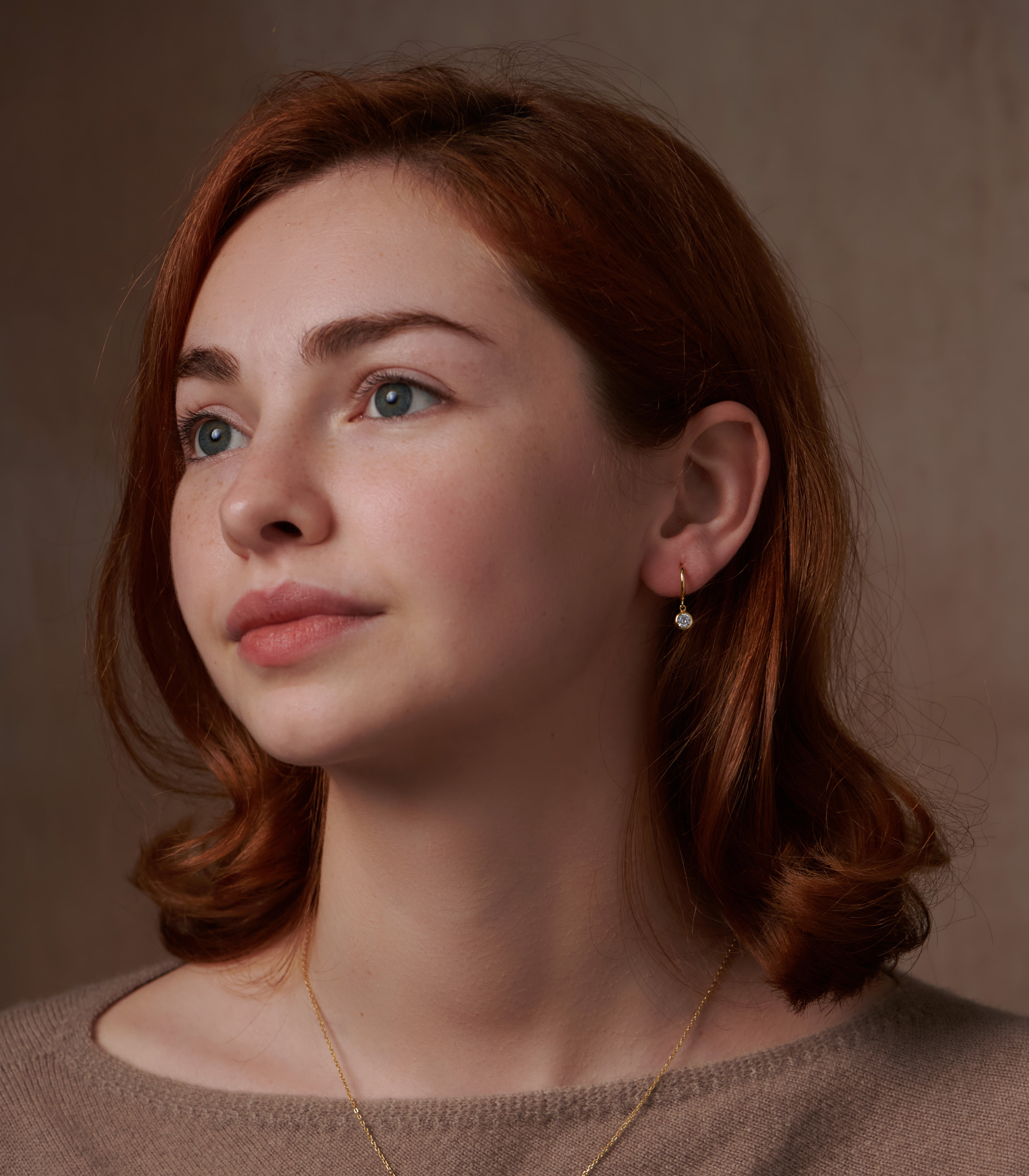 Birthstone Drop Hoop Earrings