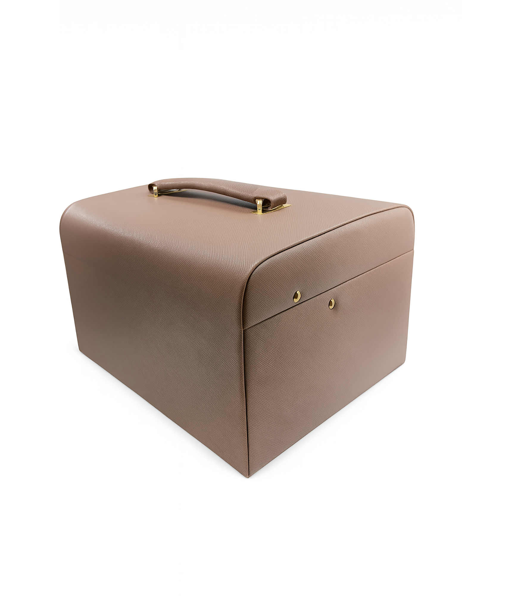 Mocha Peach Vegan Leather Large Jewellery Box