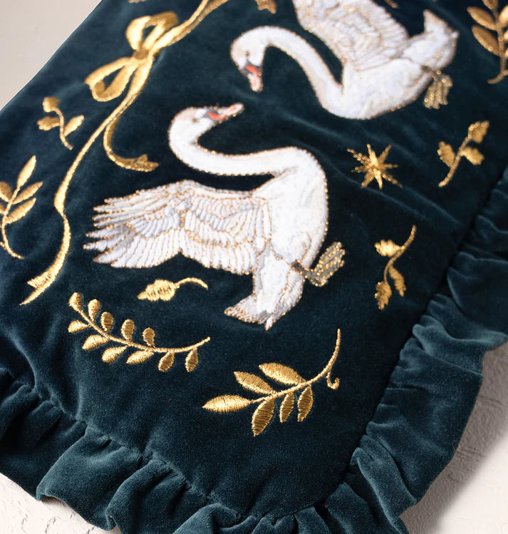 Elizabeth Scarlett - Majestic Swans Frill Pouch