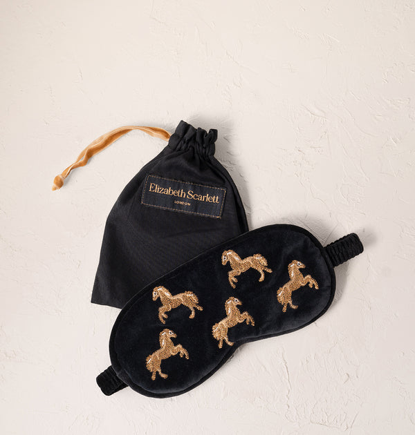 Elizabeth Scarlett Wild Horses Velvet Eye Mask