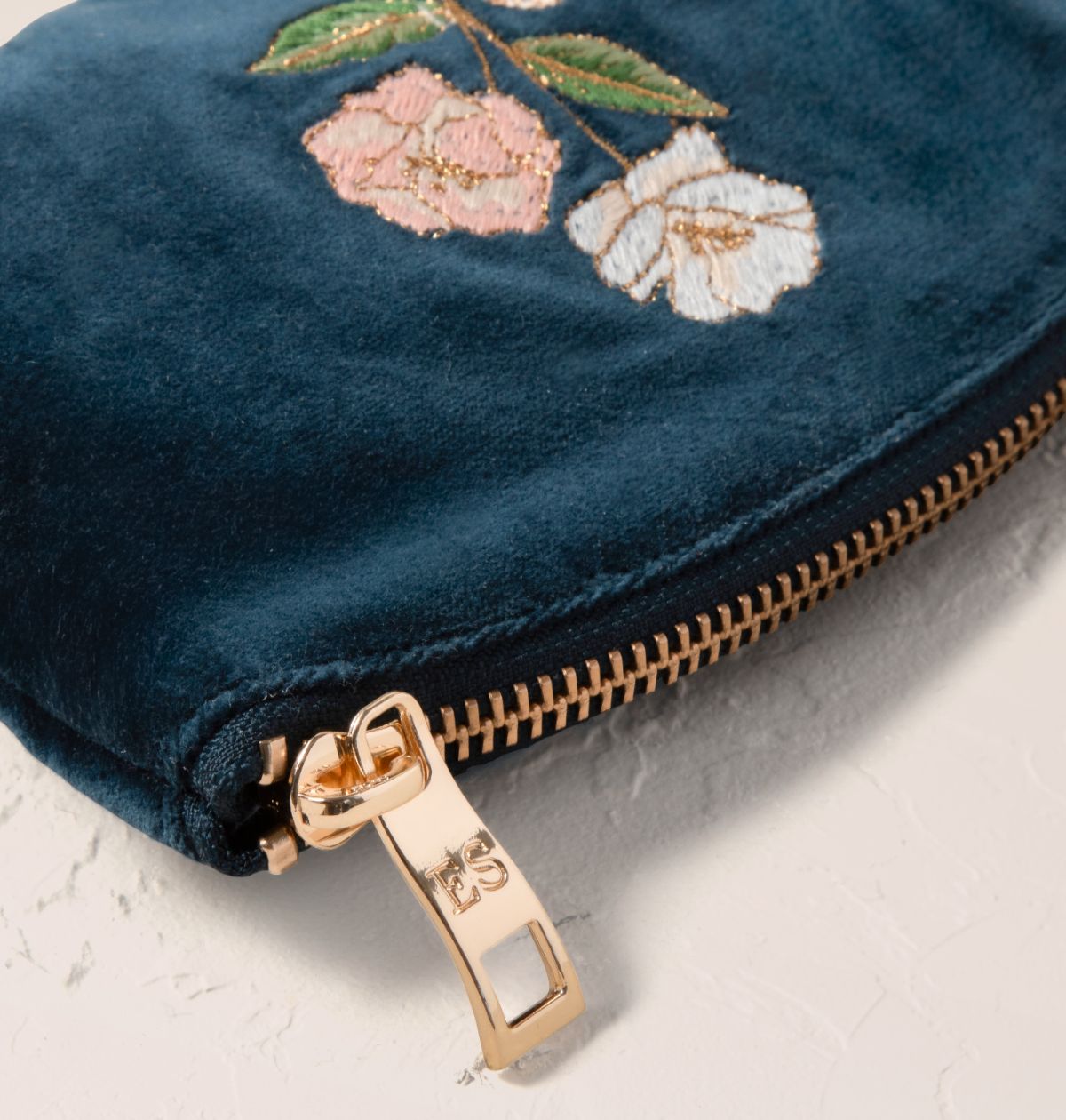 Blue Wild Rose Coin Pouch