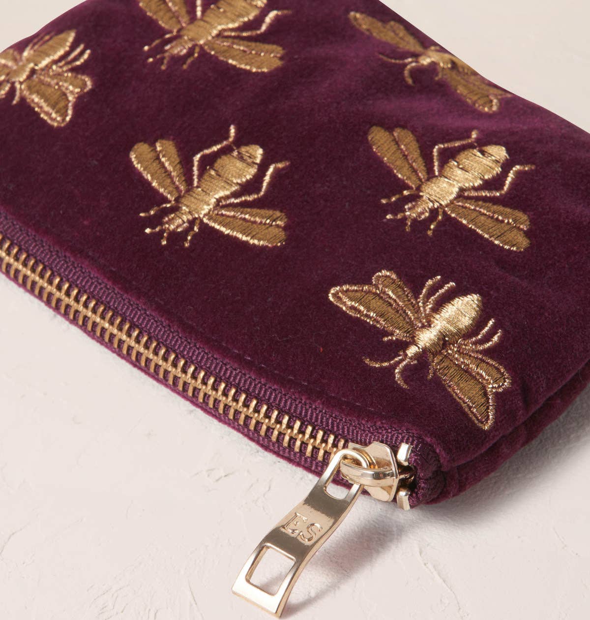 Elizabeth Scarlett Honey Bee Plum Coin Purse
