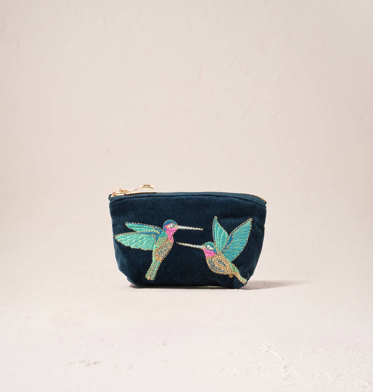 Elizabeth Scarlett Hummingbird Coin Purse: Ink Blue / Velvet