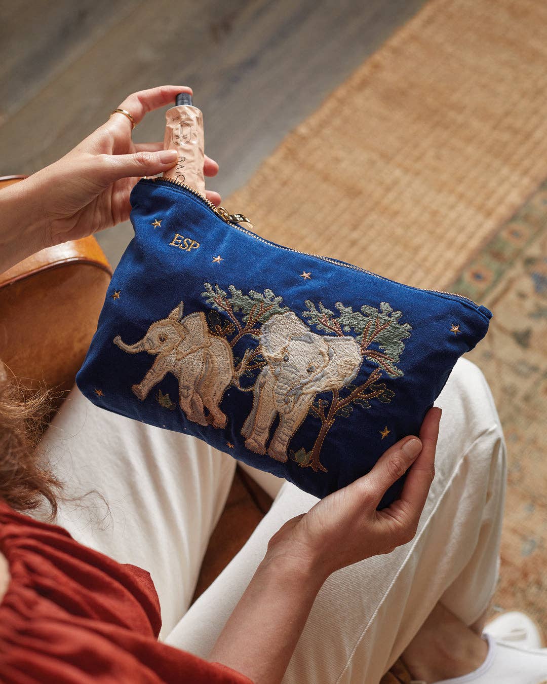 Elizabeth Scarlett Baby Elephants Conservation Collection Everyday Pouch