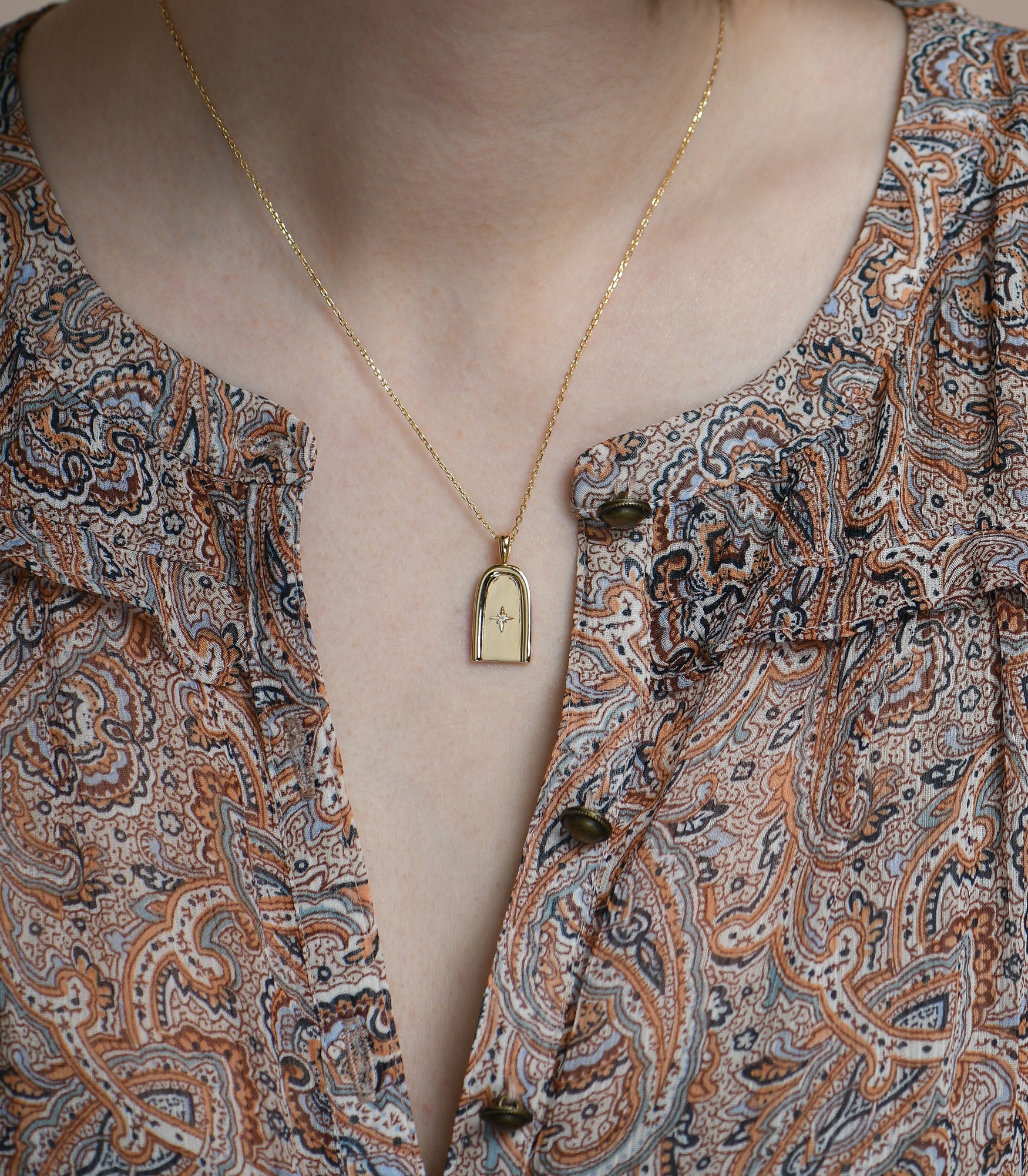 Janus's Arch 18K Gold Vermeil Silver Necklace