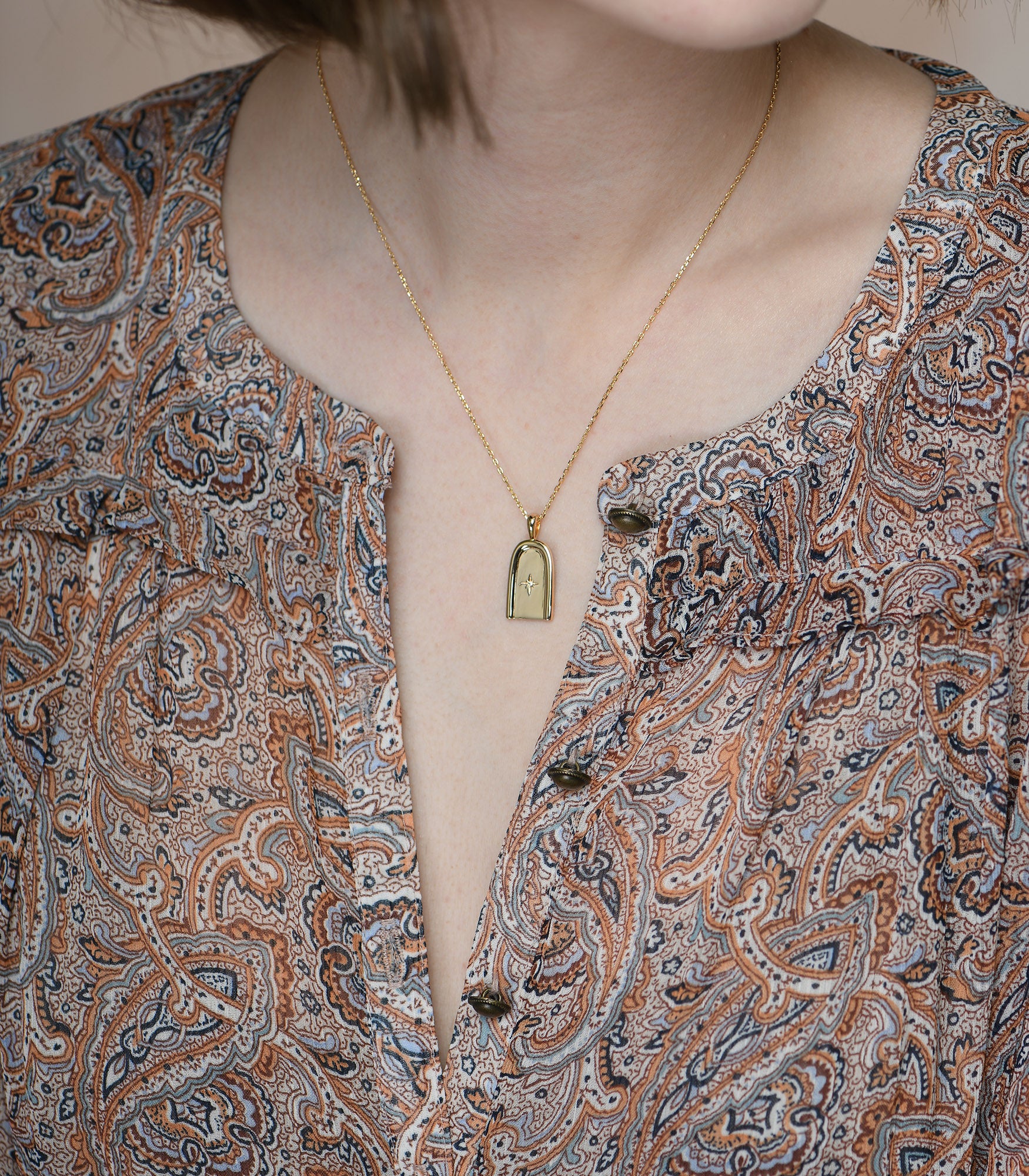 Janus's Arch 18K Gold Vermeil Silver Necklace