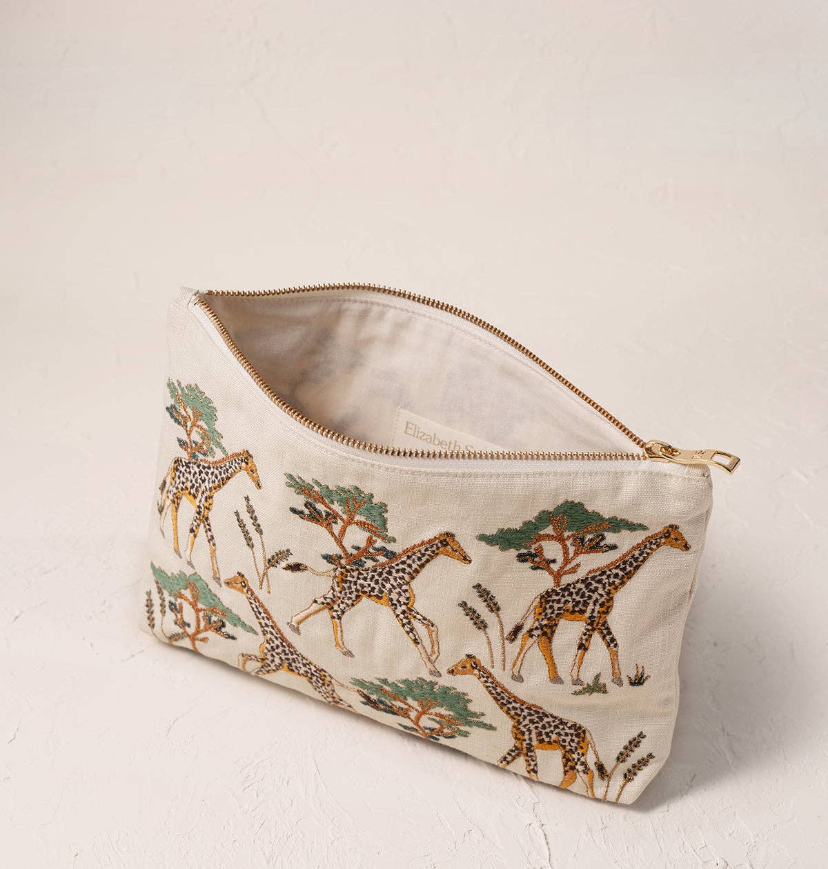Elizabeth Scarlett Giraffe Herd Cream Everyday Pouch