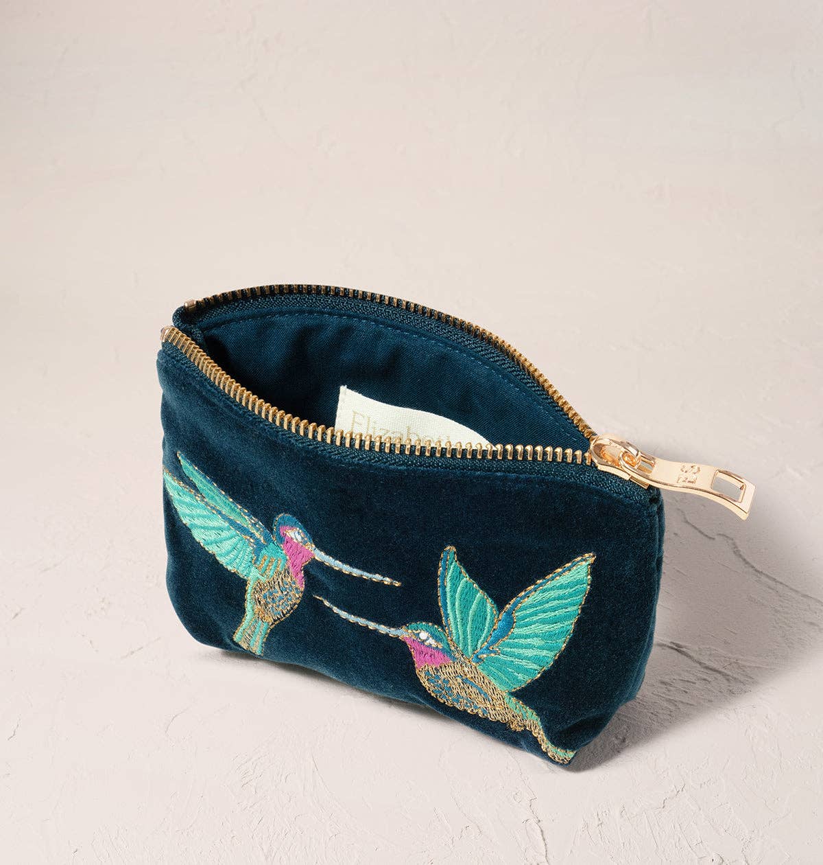 Elizabeth Scarlett Hummingbird Coin Purse: Ink Blue / Velvet