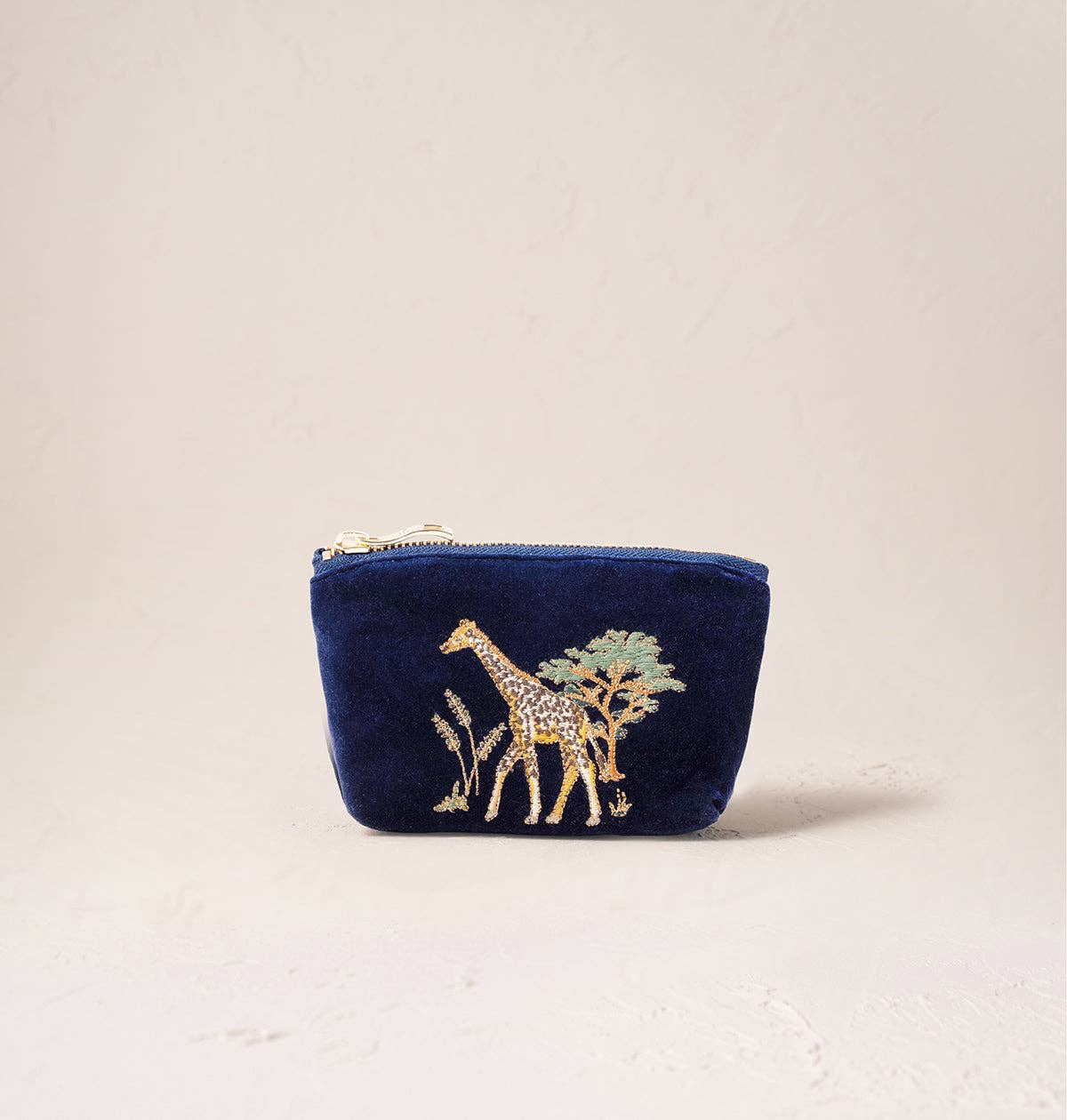 Giraffe Herd Navy Coin Purse