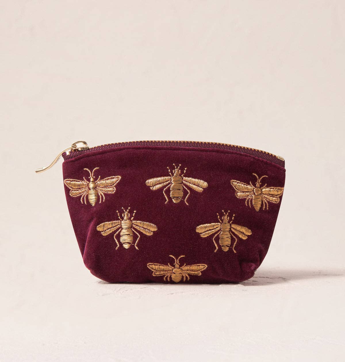 Elizabeth Scarlett Honey Bee Plum Coin Purse
