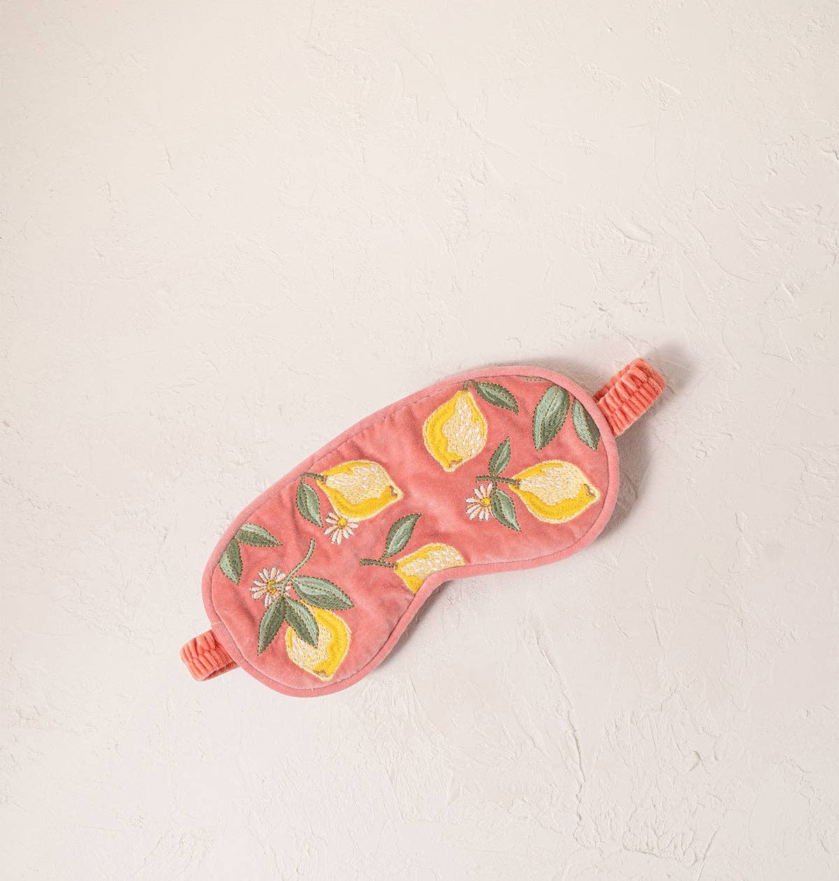 Elizabeth Scarlett Lemon Blossom Coral Velvet  Eye Mask