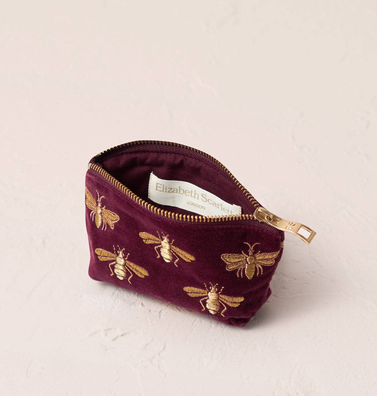 Elizabeth Scarlett Honey Bee Plum Coin Purse