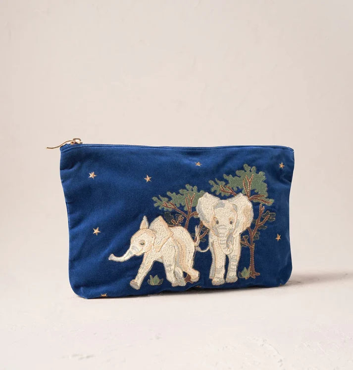 Elizabeth Scarlett Navy Baby Elephant Conservation Everyday Pouch