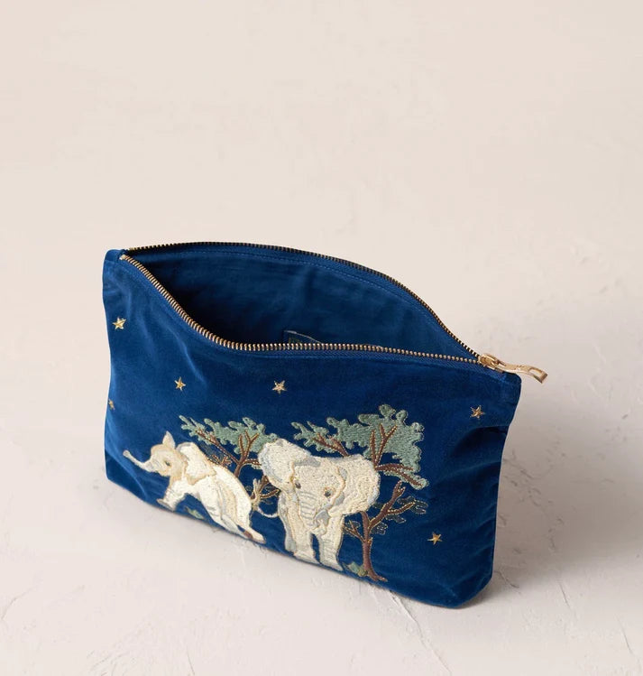 Elizabeth Scarlett Navy Baby Elephant Conservation Everyday Pouch