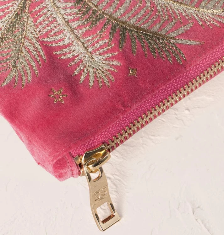 Elizabeth Scarlett Botanical Zebra Velvet Everyday Pouch