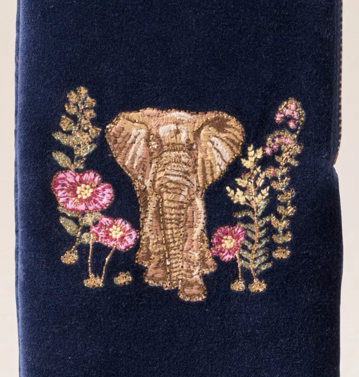 Elizabeth Scarlett - Botanical Elephant Velvet Glasses Case