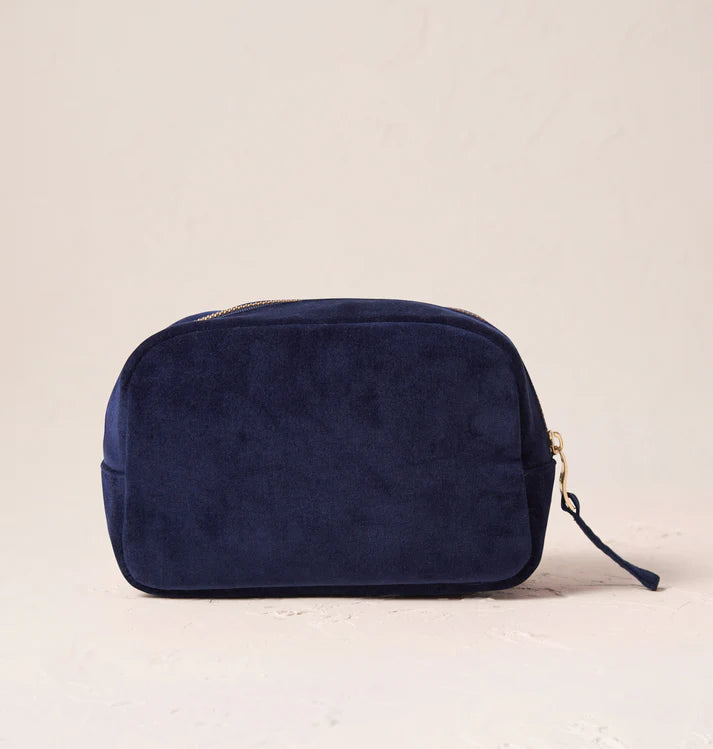 Elizabeth Scarlett Celestial Navy Velvet Makeup Bag