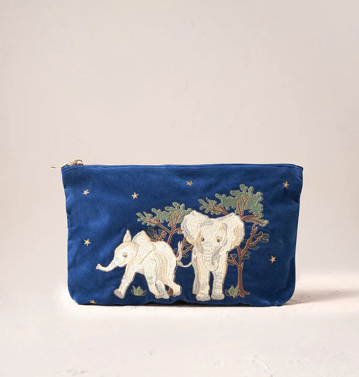 Elizabeth Scarlett Navy Baby Elephant Conservation Everyday Pouch