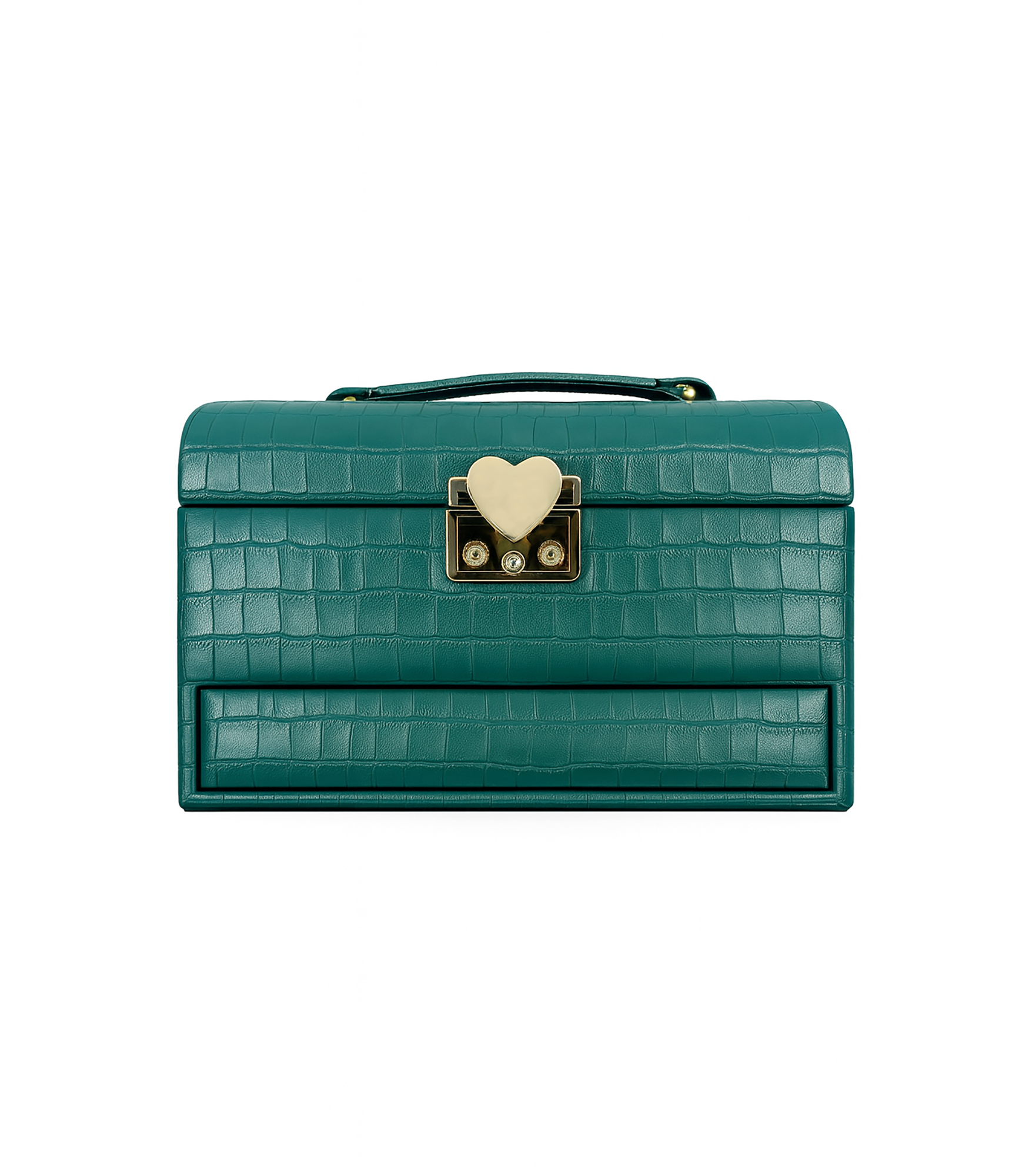 Green Faux Snake Skin Large Jewellery Box