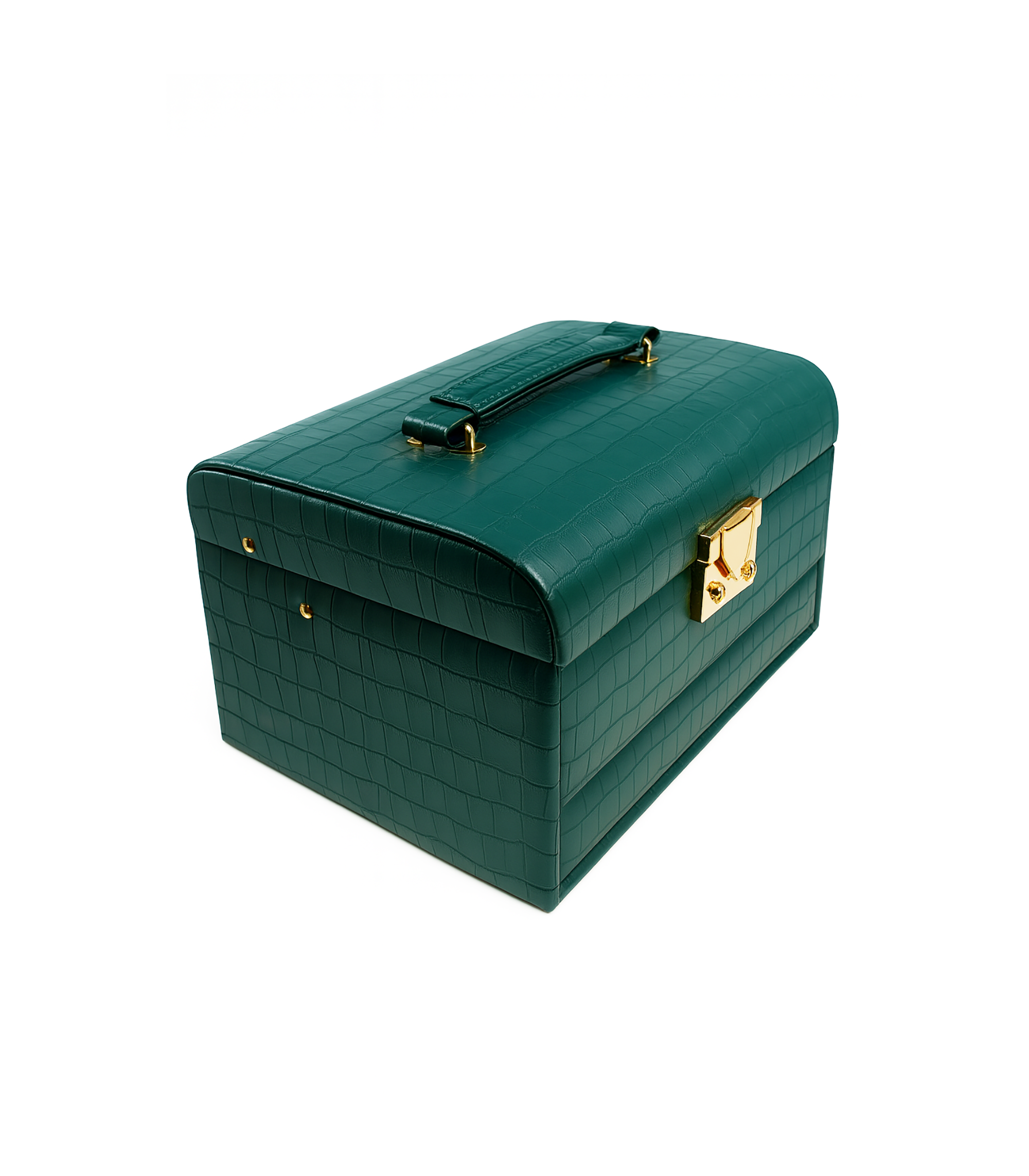 Green Faux Snake Skin Large Jewellery Box