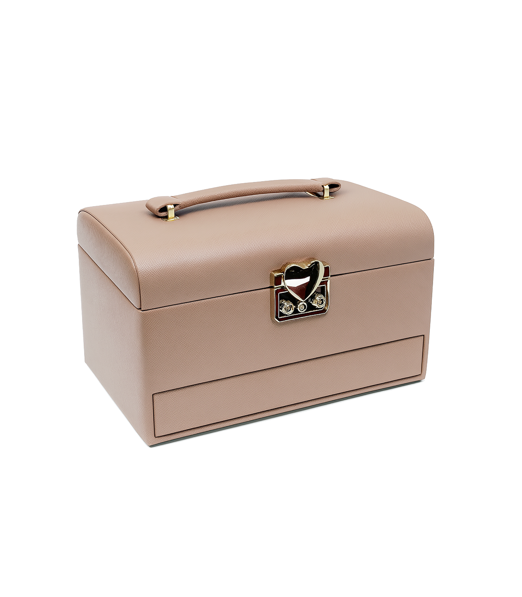 Mocha Peach Vegan Leather Large Jewellery Box