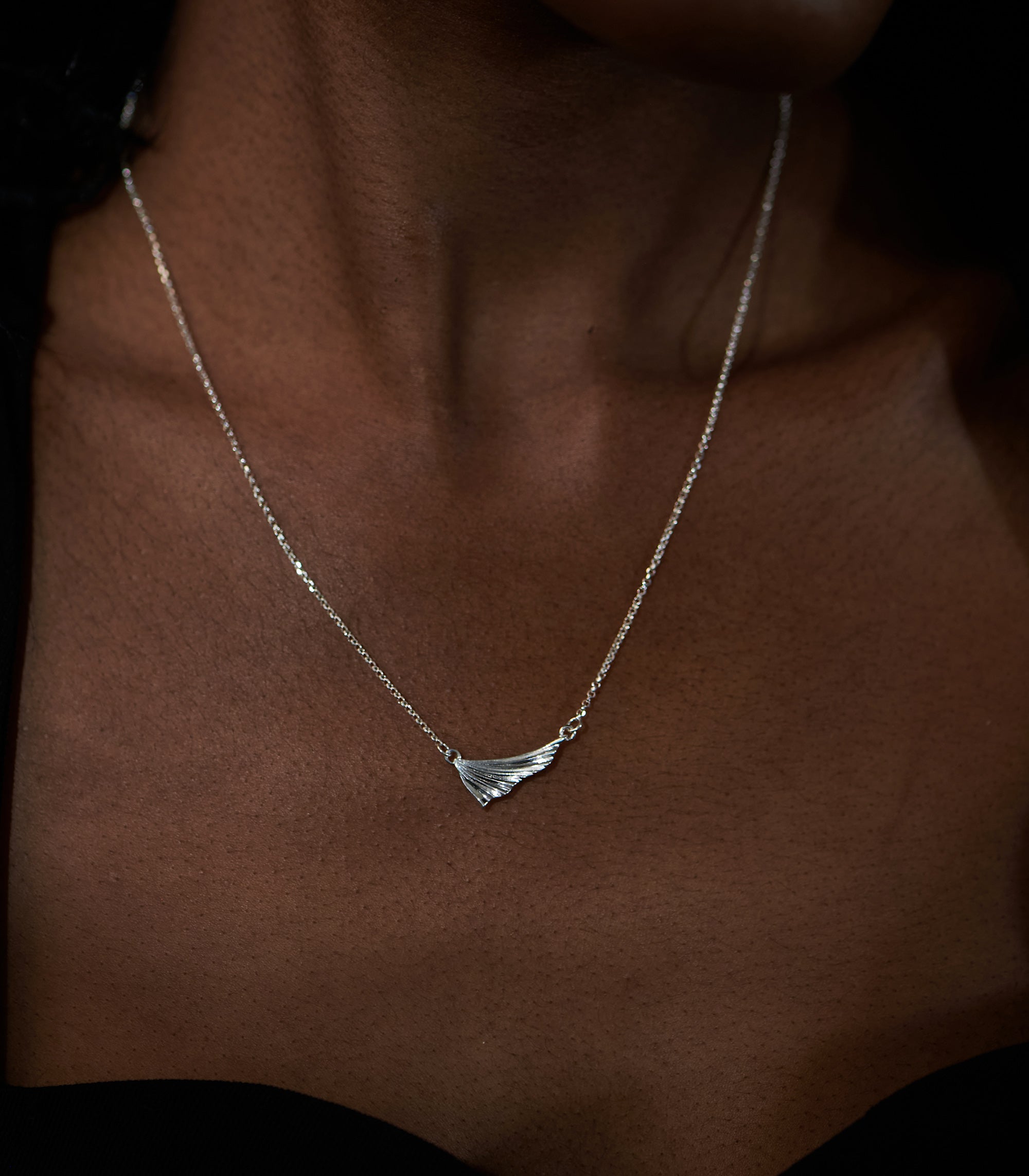 Selkie Fish Fin Mini Silver Necklace