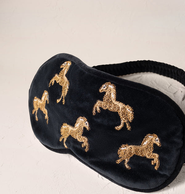 Elizabeth Scarlett Wild Horses Velvet Eye Mask