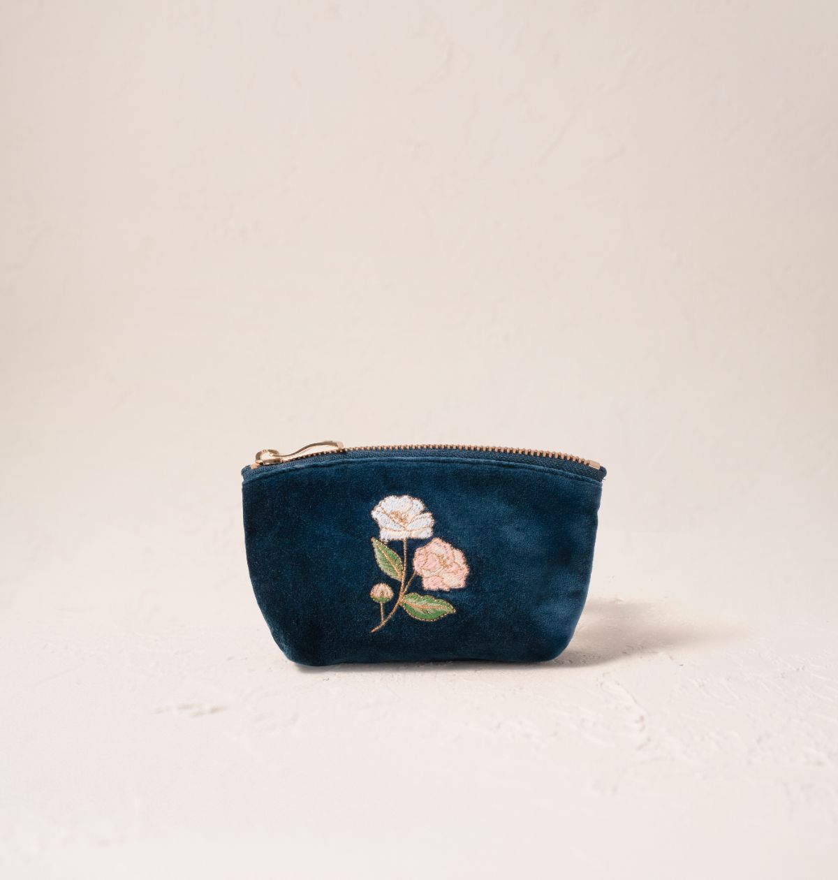 Blue Wild Rose Coin Pouch