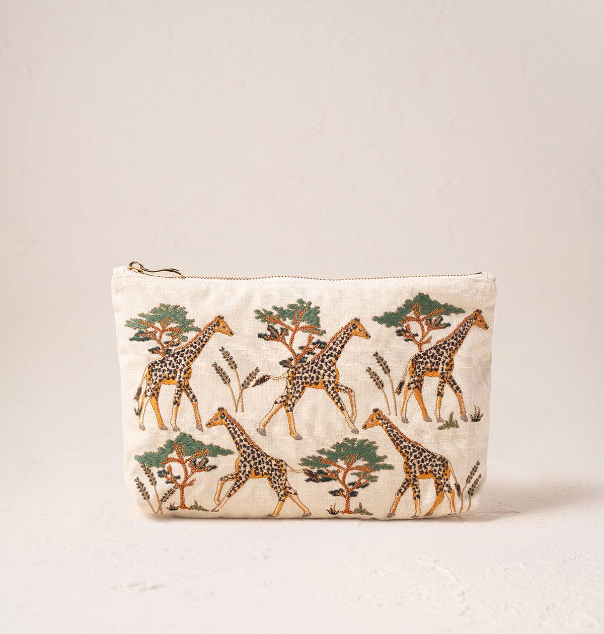 Elizabeth Scarlett Giraffe Herd Cream Everyday Pouch