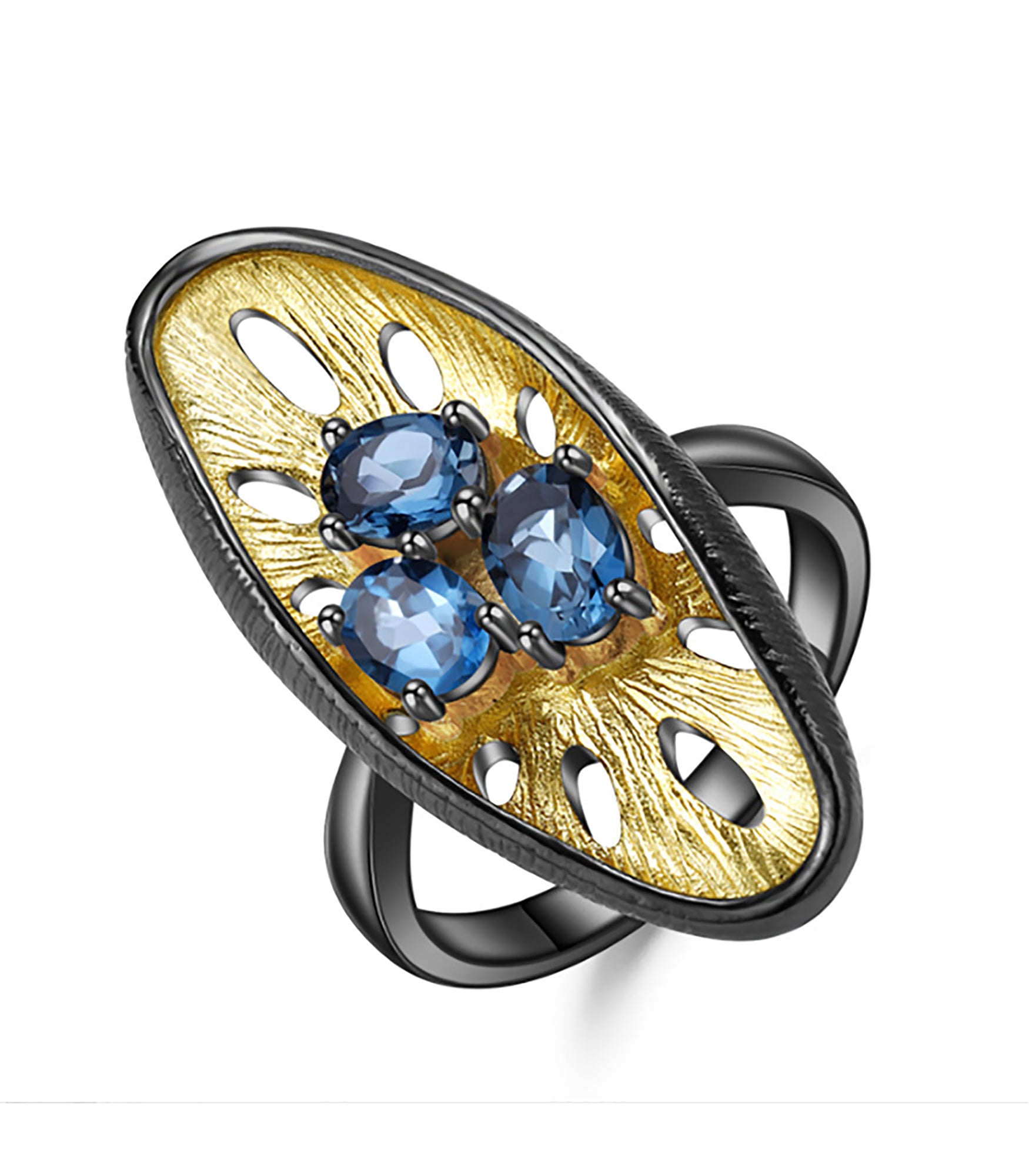 Vault Oxidised Topaz Ring