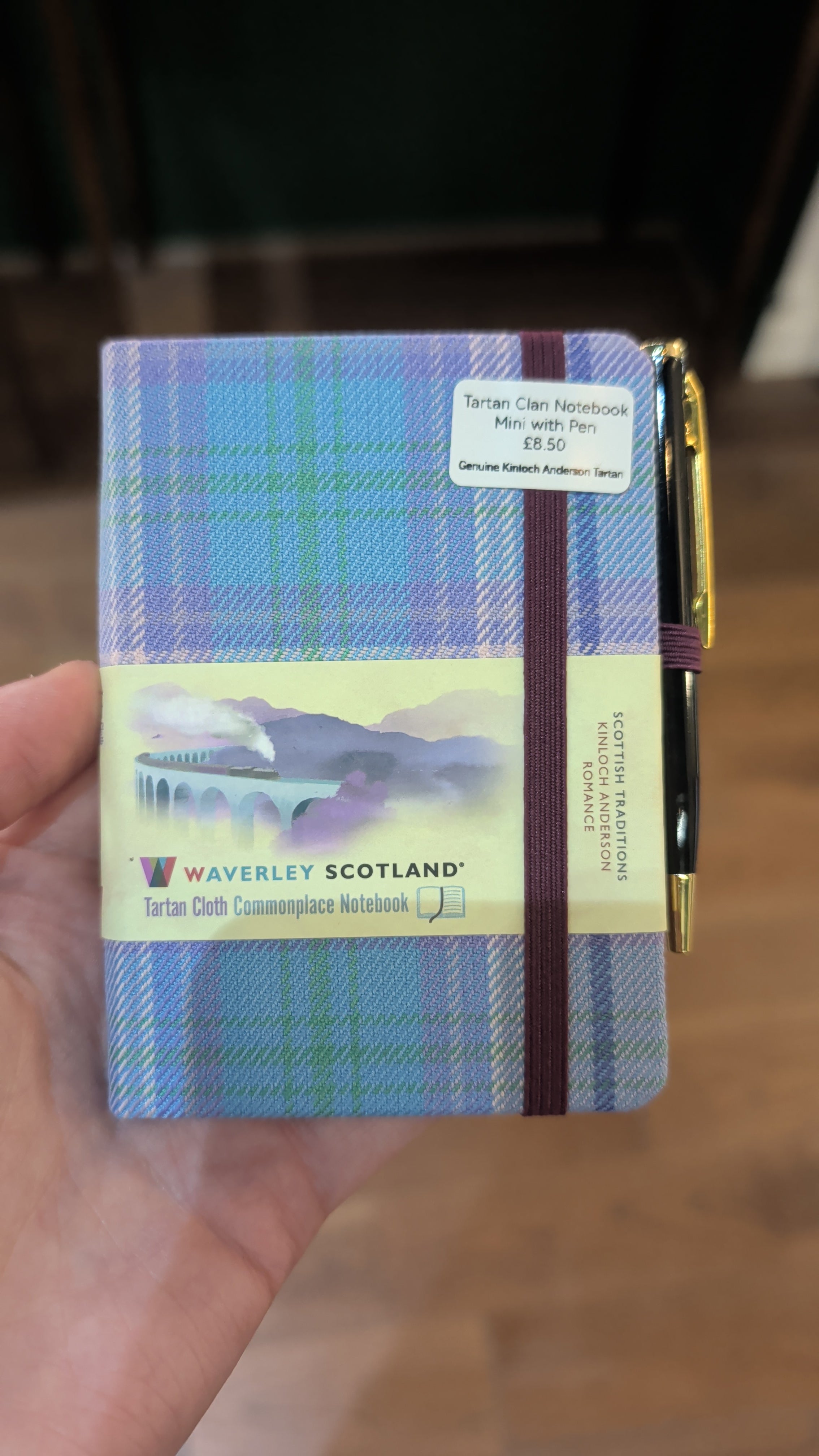 Tartan Mini notebook with pen Romance