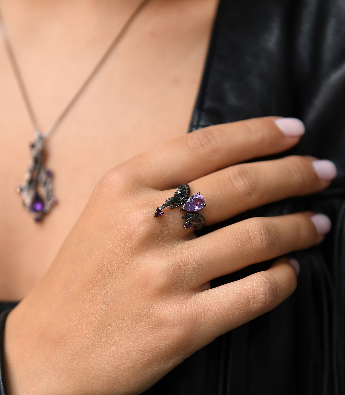 Purple amethyst jewelry store