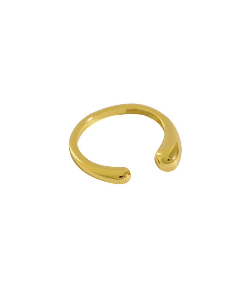 A gold vermeil open band ring with a polished finish and minimalist design.